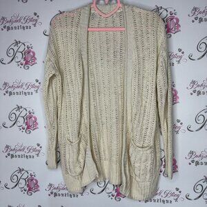 Wild skye cardigan knit crochet pockets boho flowy Cream Sweater